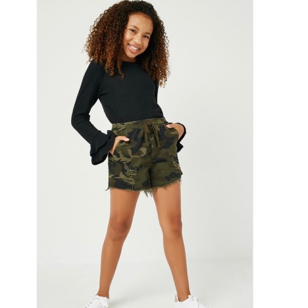 Girls Double Ruffle Long Sleeve Knit Top - Picture 4 of 4